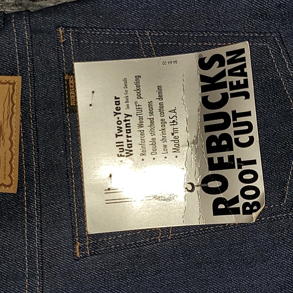 DEADSTOCK w/ tags. Vintage. Made in USA. Roebuck Boot Cut. Waist 42 L 33 - Picture 3 of 16